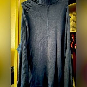 Blue turtleneck